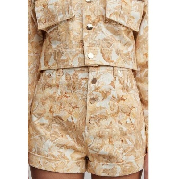 SIGNIFICANT OTHER Jean Shorts LENNY Biscuit Tapestry NWT MRP $199 Womens Size 2 - Picture 2 of 10